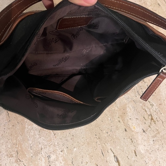 Fossil Black Fabric with Brown Leather Hobo Shoulder Bag Model 75082 - Picture 7 of 9